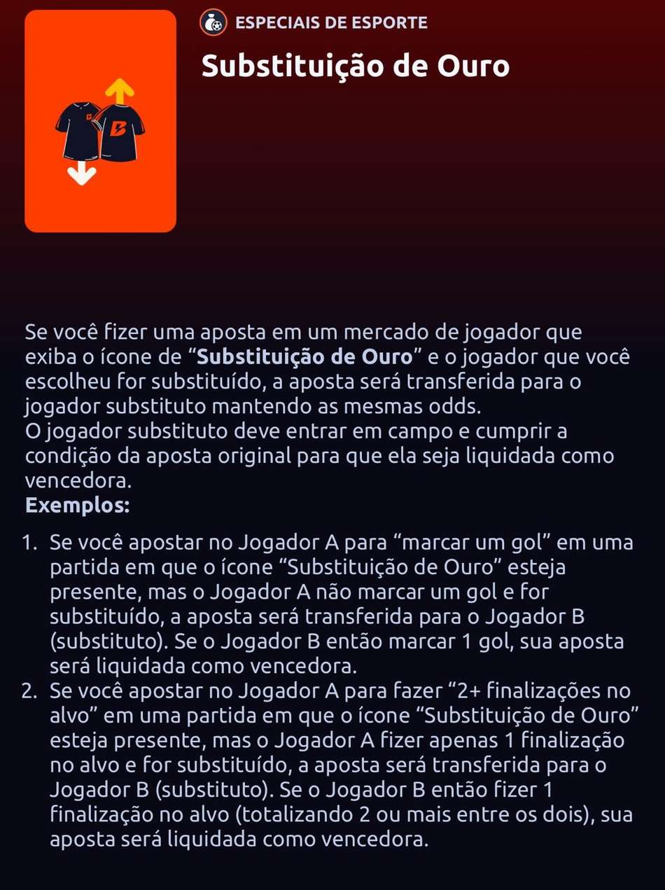 Captura de tela da promoção Substituição de Ouro na Betano.