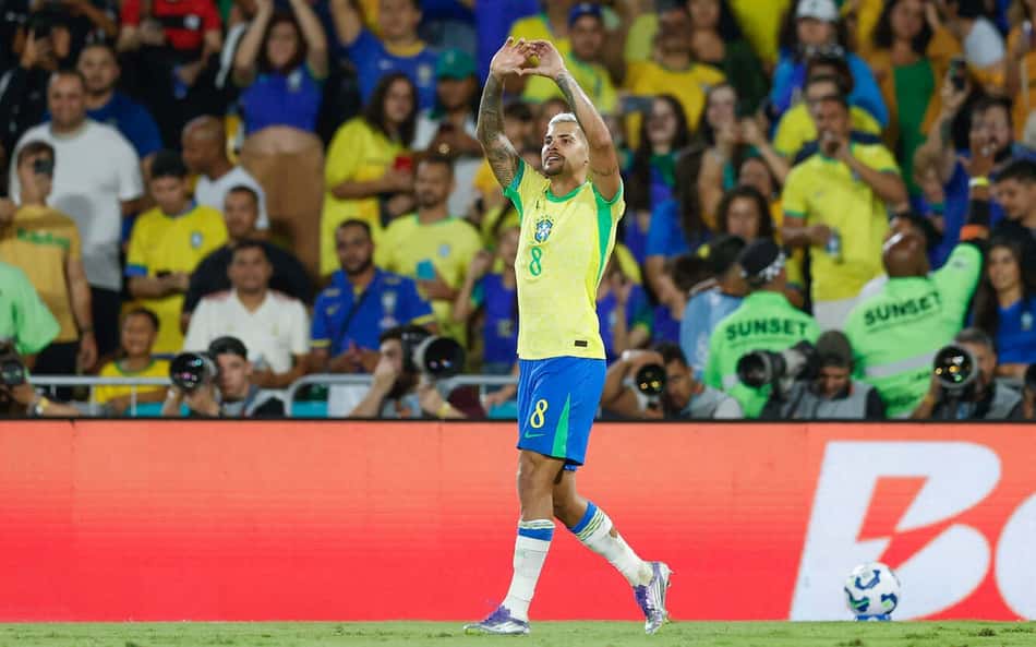 Bruno Guimarães, durante jogo Brasil x Chile