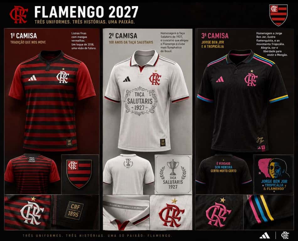 Uniformes Flamengo IA Jorge Ben Jor