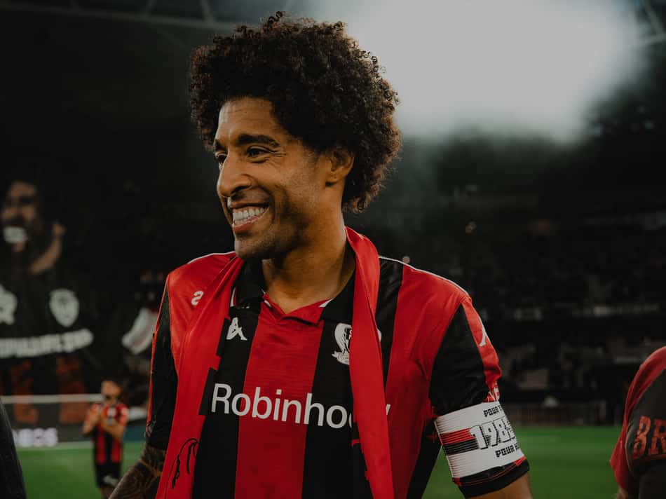 Dante fará o último da carreira na partida entre Nice e Saint-Étienne (Foto: Reprodução/ x @ogcnice) jogos de hoje