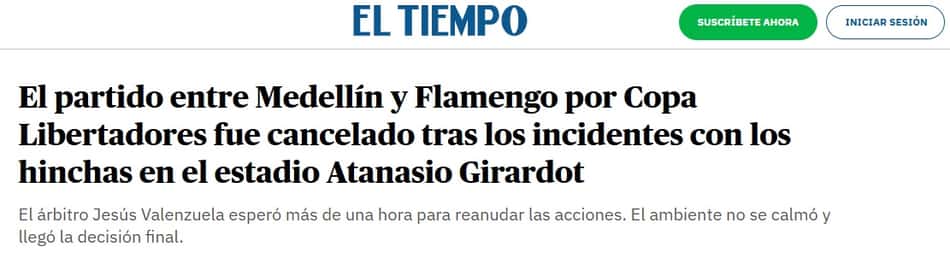 Imprensa sul-americana repercute incidentes em Independiente Medellín x Flamengo