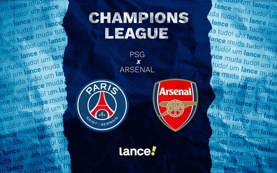 PSG e Arsenal se enfrentam pela final da Champions League (Foto: Arte/Lance!)