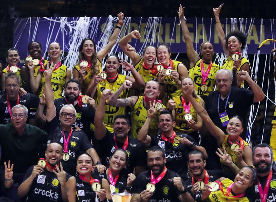 Praia Clube comemora título da Superliga Feminina 2025/26 (Foto: Wander Roberto/Inovafoto/CBV)