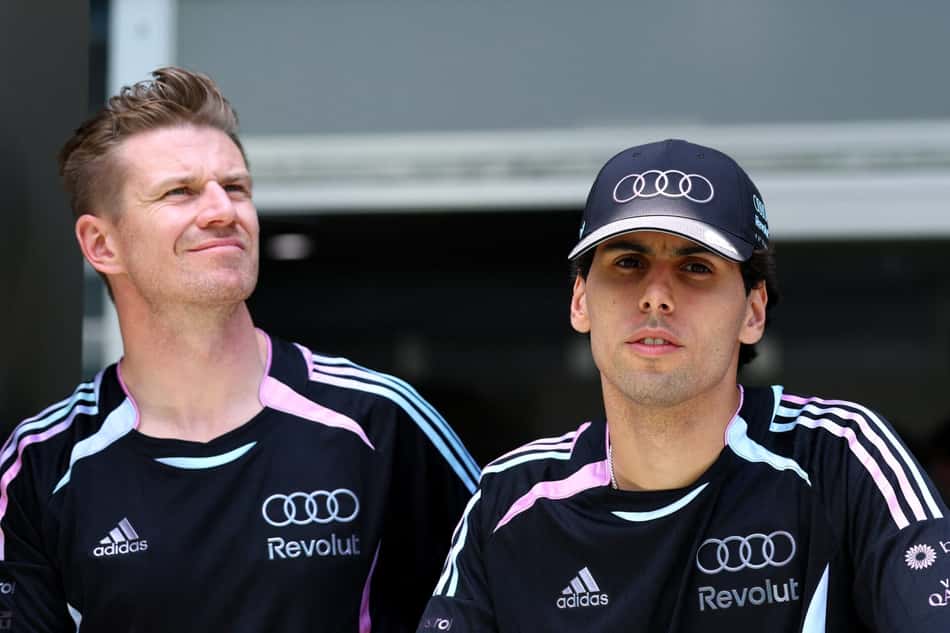 Nico Hulkenberg e Gabriel Bortoleto no GP de Miami pela F1 2026 (Foto: Clive Mason/Getty Images/AFP)