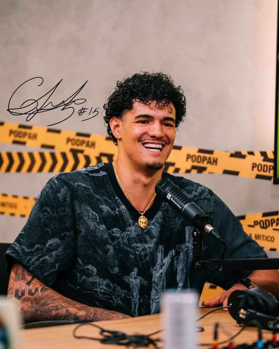 O brasileiro Gui Santos, durante participação no PodPah