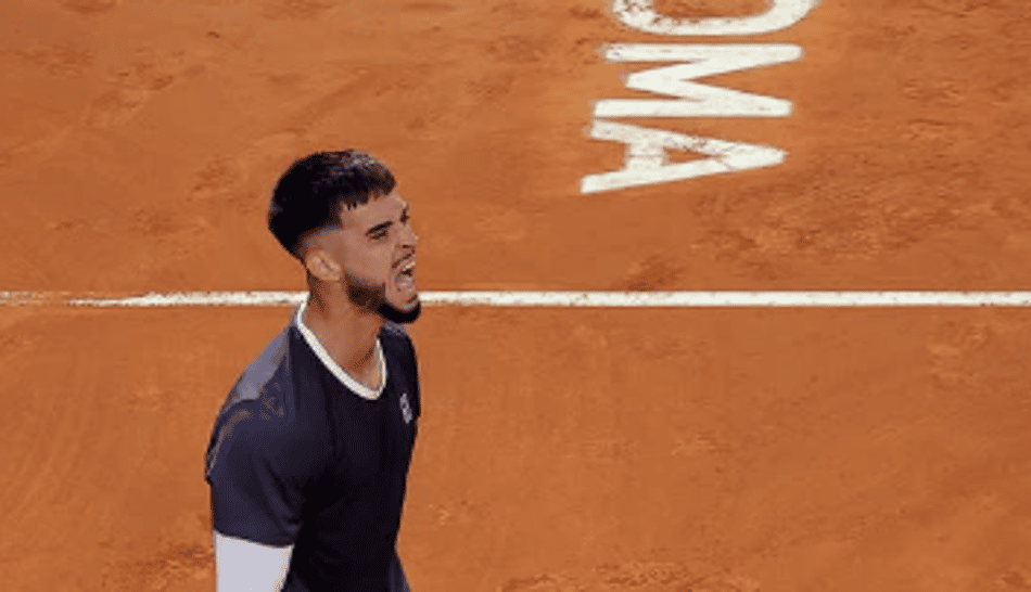 Dino Prizmic após a vitória sobre Djokovic em Roma (Reprodução)