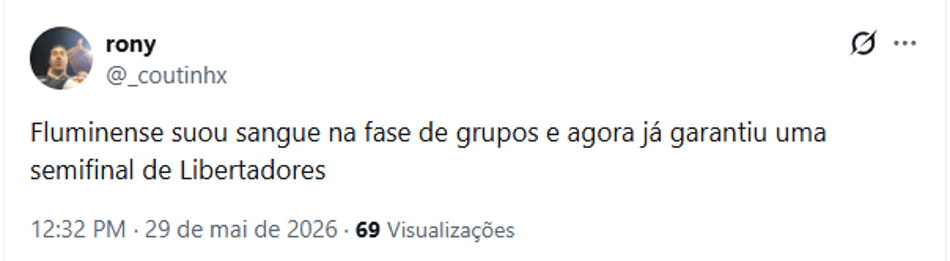 Torcedor falando do Fluminense na Libertadores