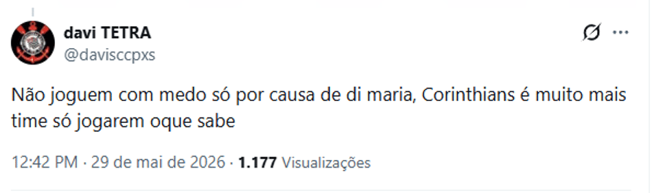 Torcedor analisando a situação do Corinthians Libertadores