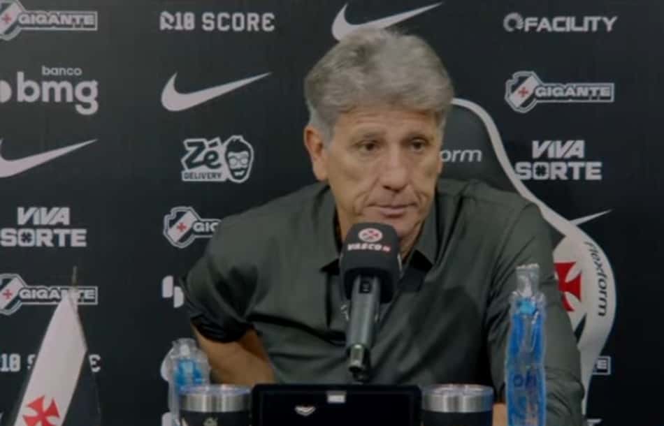 Renato Gaúcho em entrevista coletiva após derrota do Vasco para o Atlético-MG (Foto: Reprodução/Vasco TV)
