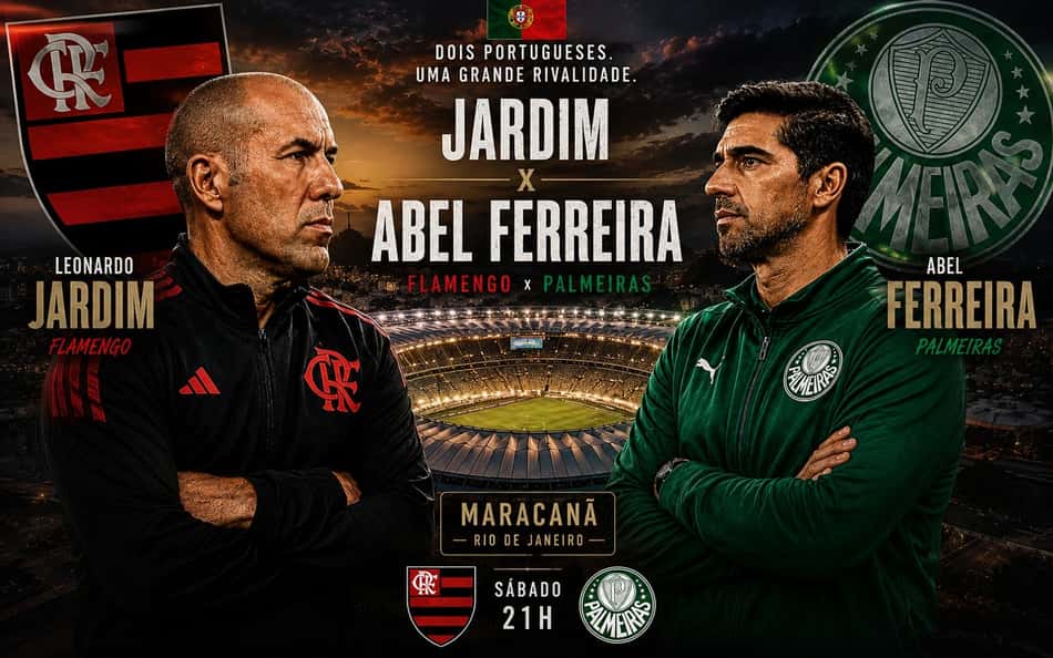 De aliados a rivais no Maracanã: Abel e Jardim protagonizam Flamengo x Palmeiras