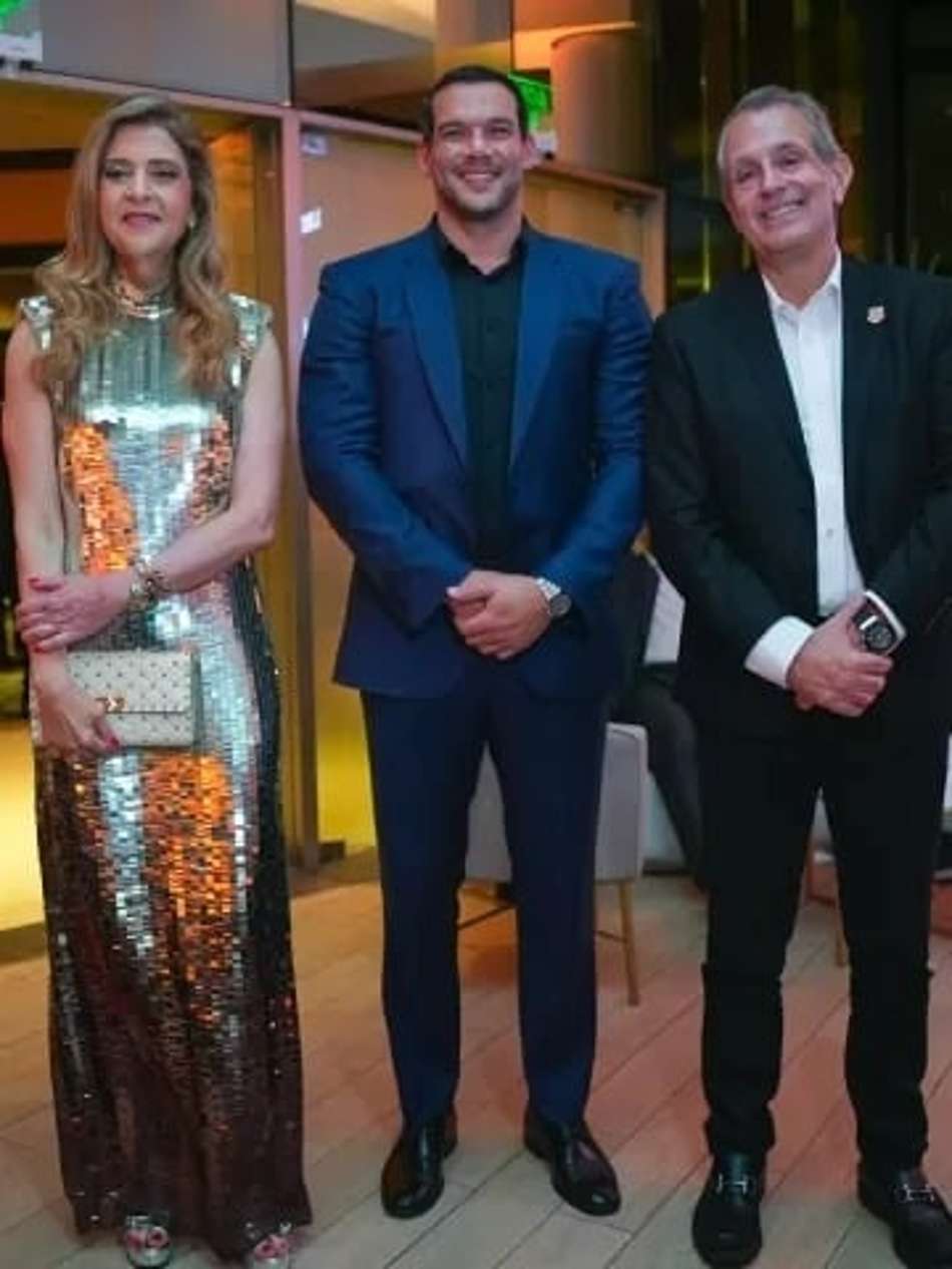 Leila Pereira, Samir Xaud (presidente da CBF) e Bap (Foto: Divulgação)