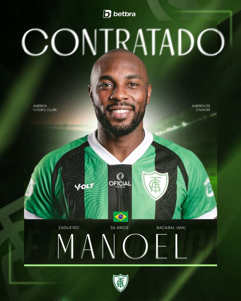 Manoel anunciado pelo América-MG. Foto: Divulgação/Oficial
