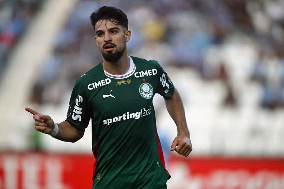 Flaco López marcou mais um gol pelo Palmeiras (Foto: ERNESTO BENAVIDES / AFP)