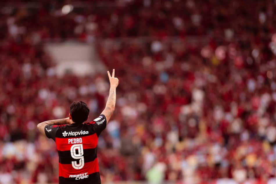 Pedro na comemoração do gol em Flamengo x Vasco (Foto: Adriano Fontes/Flamengo)