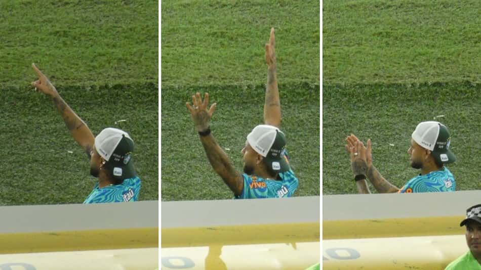 Reações de Neymar em lance de gol do Brasil