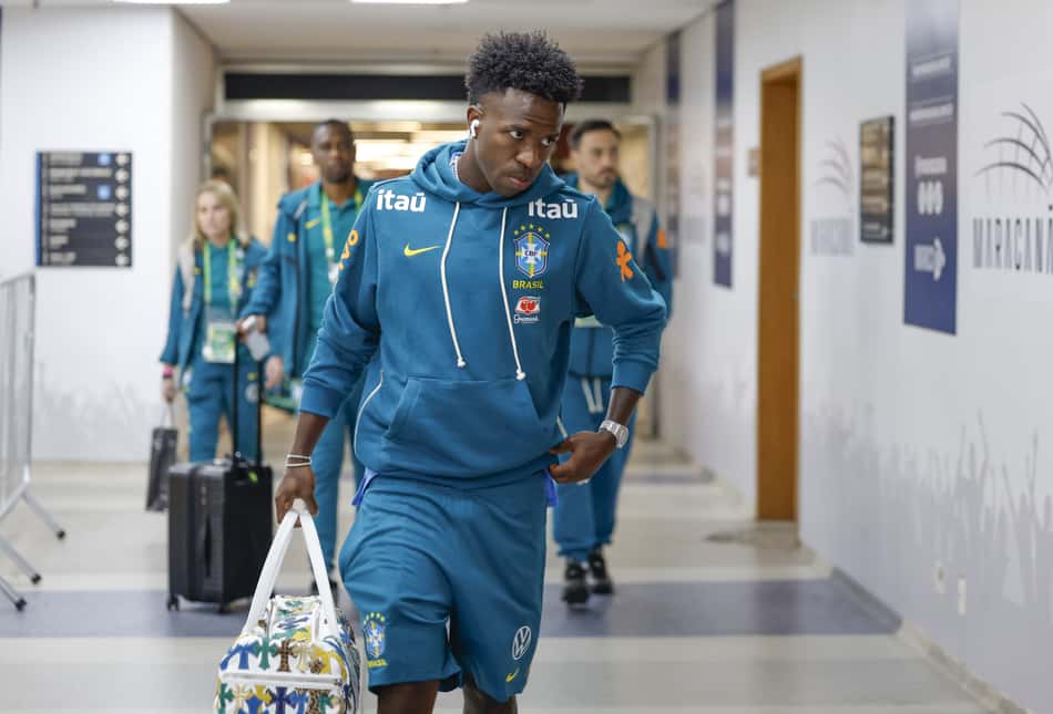 Vini Jr na chegada ao Maracanã para Brasil x Panamá 