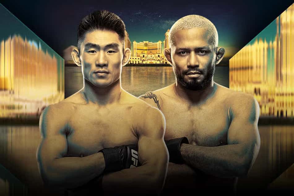 Card oficial do UFC Macau, com Song Yadong e Deiveson Figueiredo (Foto: Divulgação)