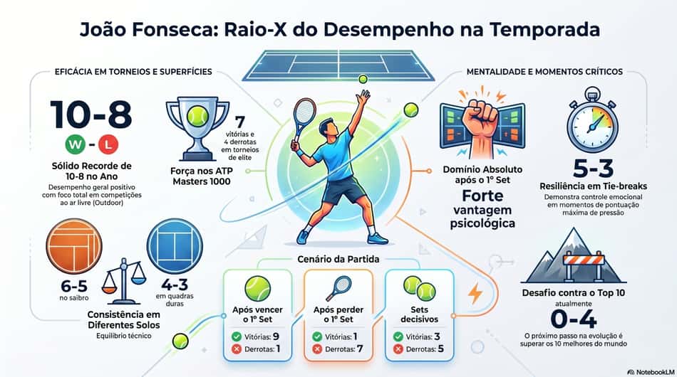 Gráfico mostra números de João Fonseca em 2026 (Reprodução)