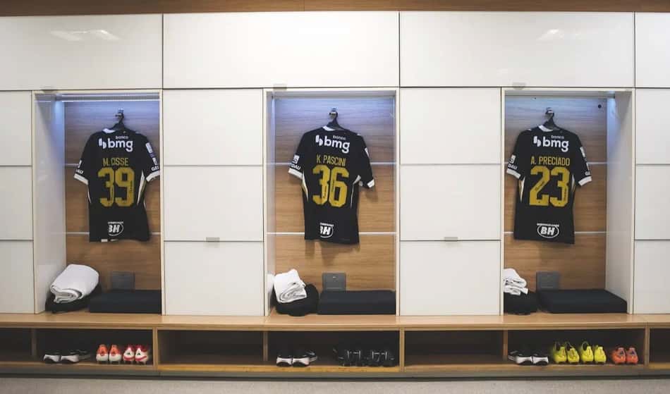 vestiário Atlético x Corinthians (Foto: Pedro Souza / Atlético)