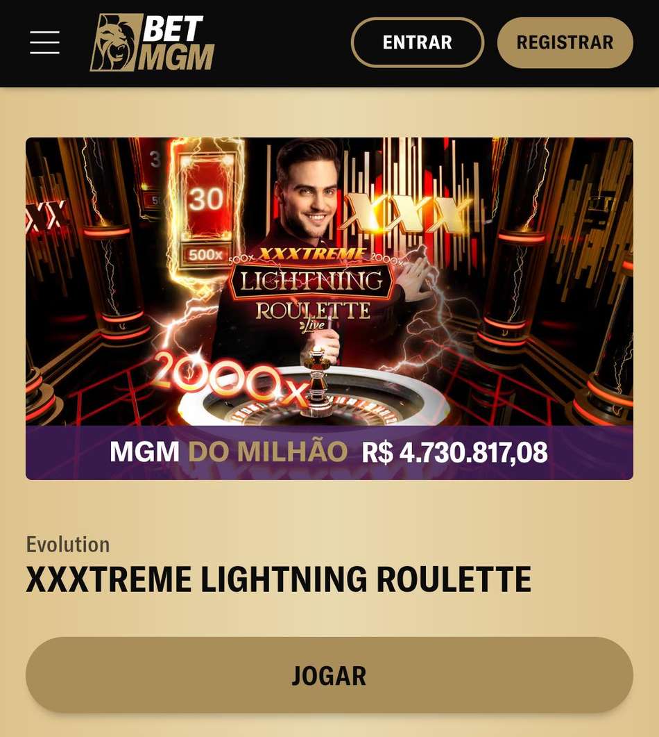 Captura de tela do XXXtreme Lightning Roulette na BetMGM.