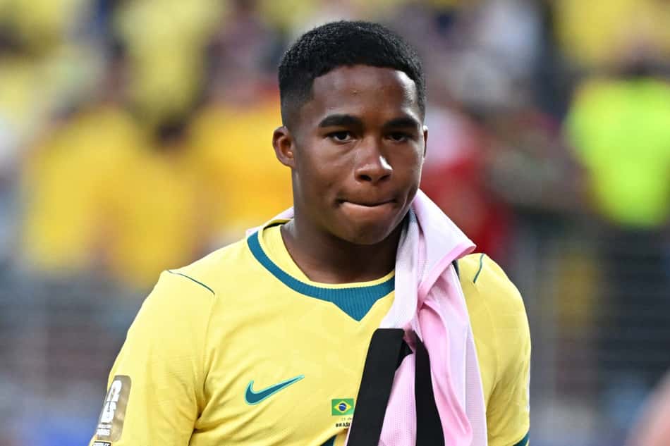 Endrick não entrou na partida de estreia da Seleção Brasileira contra o Marrocos (Foto: Alexandre Brum/Agencia Enquadrar/Folhapress)