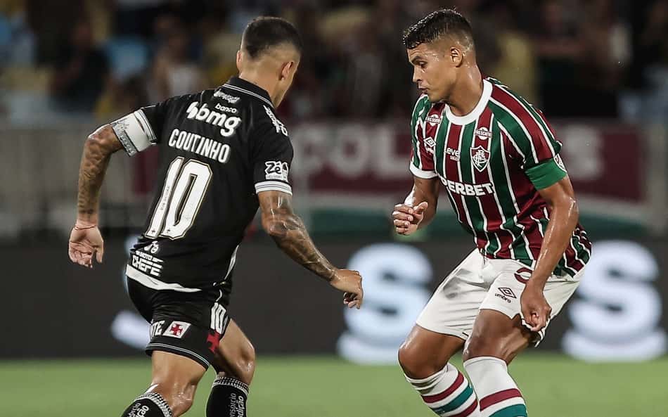 Coutinho e Thiago Silva em Fluminense x Vasco pela Copa do Brasil (Foto: Lucas Merçon/ Fluminense FC)
