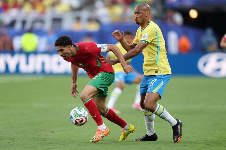 Fabinho em Brasil x Marrocos (Darrian Traynor / GETTY IMAGES NORTH AMERICA / Getty Images via AFP)