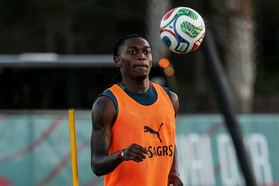 Rafael Leão, do Milan, durante a Copa do Mundo com Portugal