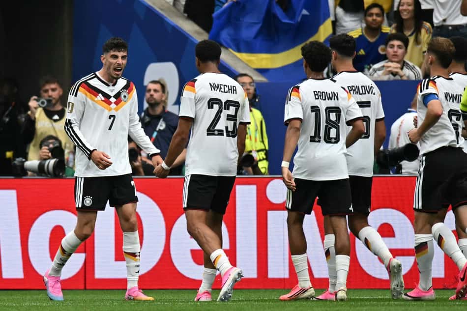 Jogadores da Alemanha comemora gol contra Curaçao na estreia da Copa do Mundo de 2026 (Foto: Foto por PAUL ELLIS / AFP)