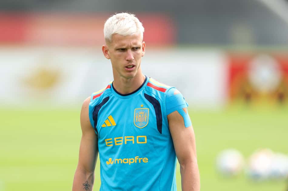 Dani Olmo, da Espanha, em preparação na Copa do Mundo (Foto: Florencia Tan Jun/Getty Images/AFP)