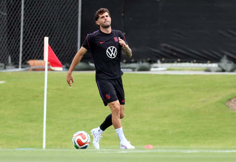 Pulisic em treino com os Estados Unidos, pela Copa do Mundo (Foto: JAMIE SQUIRE / GETTY IMAGES NORTH AMERICA / Getty Images via AFP)