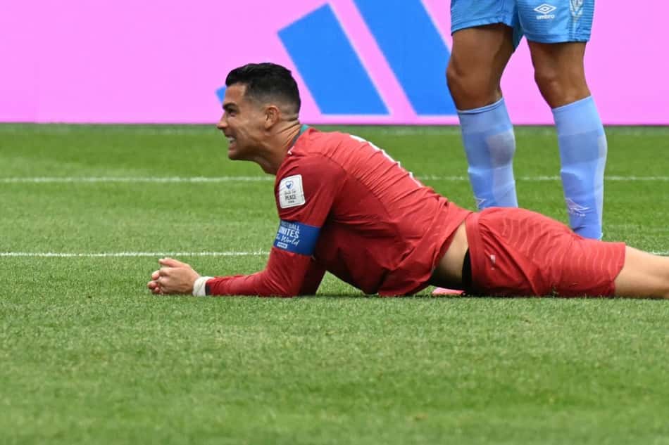 A frustração de Cristiano Ronaldo no empate entre Portugal e a República Democrática do Congo, em Houston (Foto: RONALDO SCHEMIDT / AFP)