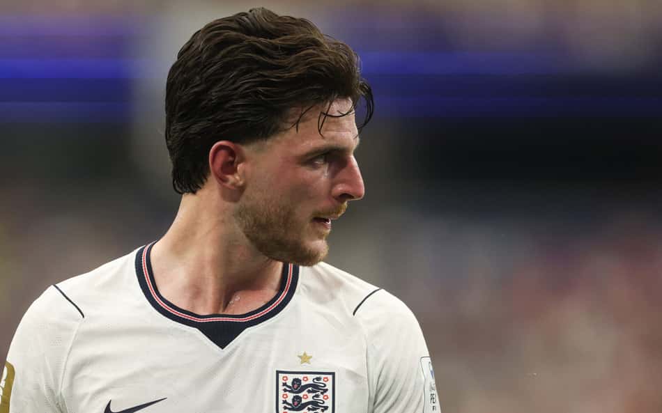 Declan Rice em ação em Inglaterra x Croácia pela Copa do Mundo
