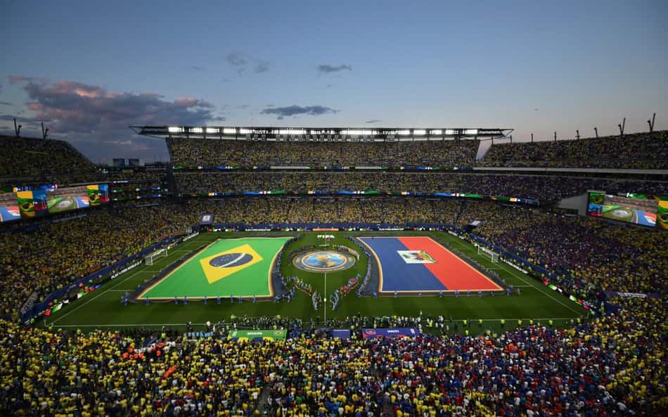 Abertura oficial da partida entre Brasil e Haiti, válida pela segunda rodada da fase de grupos da Copa do Mundo.