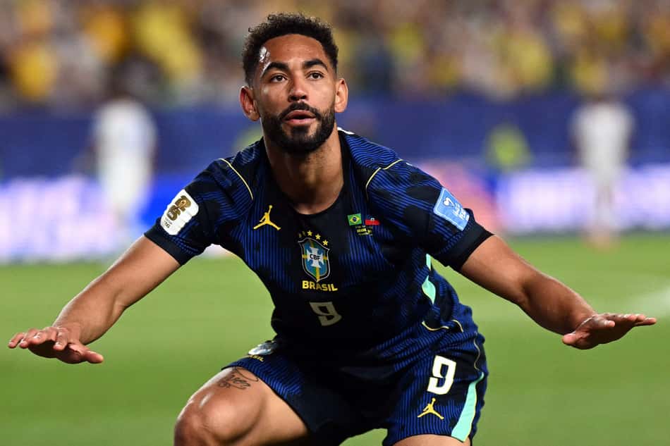 Matheus Cunha foi autor de dois gols na vitória do Brasil sobre o Haiti (Mauro Pimentel/ AFP)