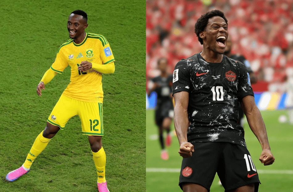Jogador da África do Sul e do Canadá durante a Copa do Mundo (Foto: reprodução instagram seleções)