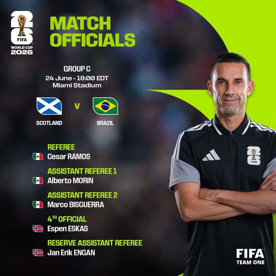 Arbitragem de Brasil x Escócia.