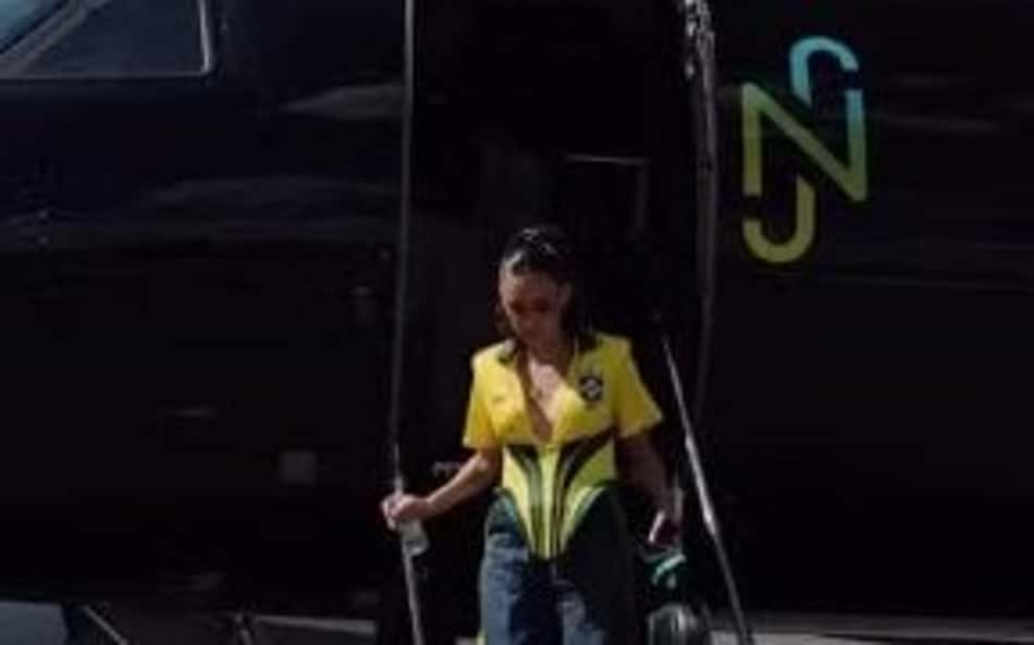 Bruna Biancardi chega à estreia do Brasil na Copa em jatinho de R$ 250 milhões