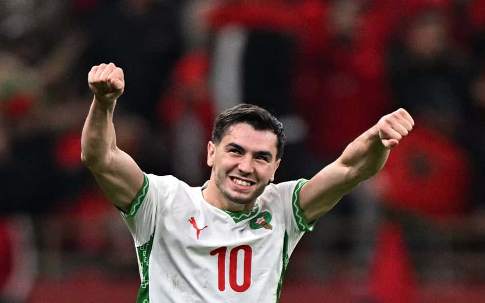 Brahim Díaz comemora classificação de Marrocos às semifinais da Copa Africana de Nações