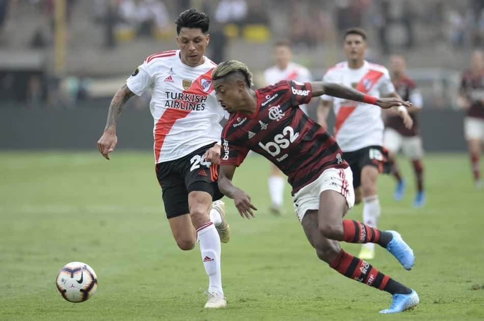 Bruno Henrique durante a final da Libertadores de 2019 entre Flamengo e River Plate
