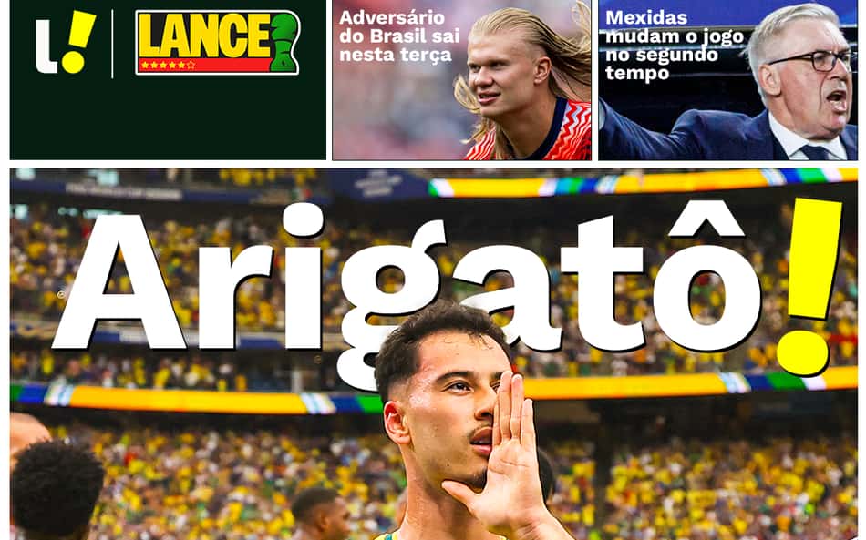 Saudade? Lance! faz capa da virada histórica do Brasil sobre o Japão na Copa