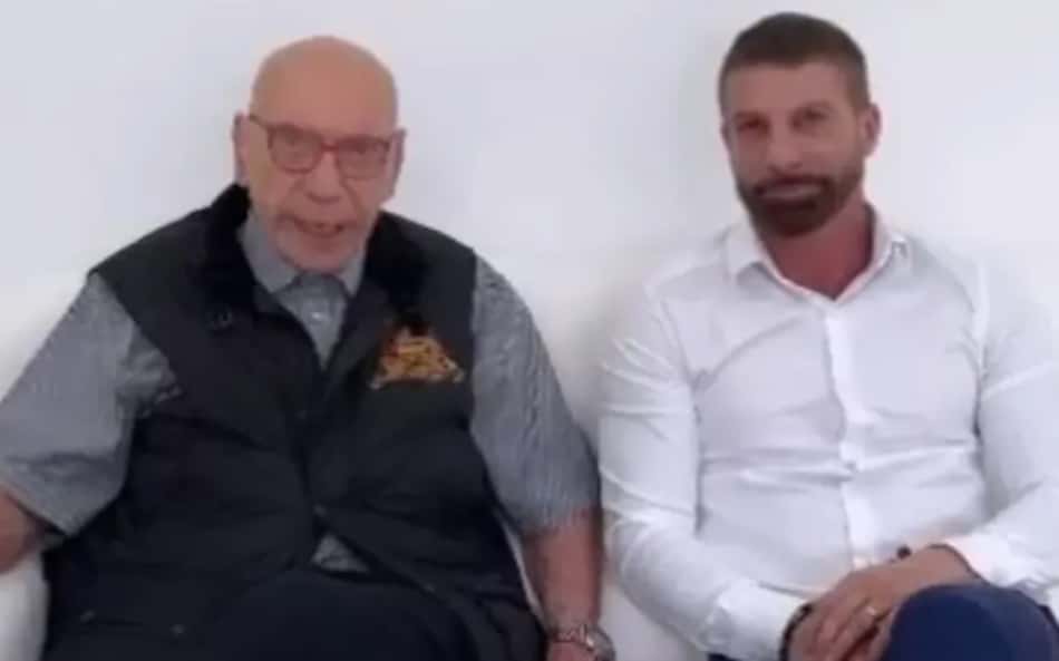 José Roberto Lamacchia, dono da Crefisa, ao lado de Pedrinho, presidente do Vasco