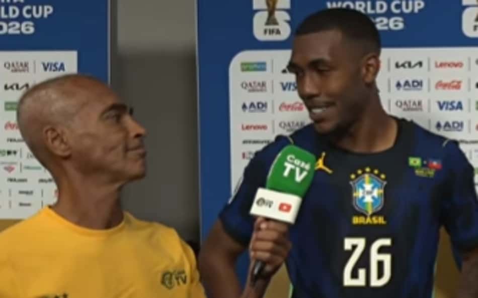 Rayan foi entrevistado por Romário depois de Brasil x Haiti (Foto: Reprodução CazéTV)