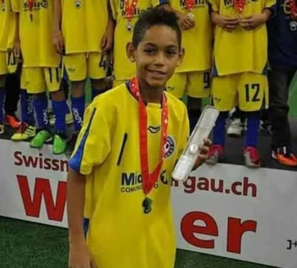 Matheus Cunha ainda criança antes de iniciar a trajetória no futebol (Foto: Arquivo Pessoal)