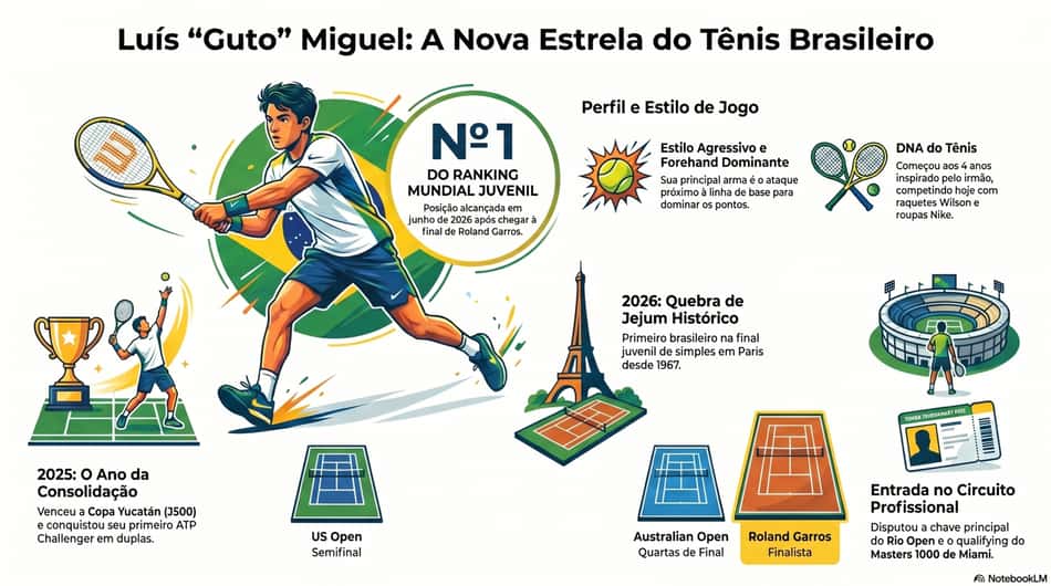 Gráfico mostra feitos da carreira do goiano Guto Miguel (Reprodução)