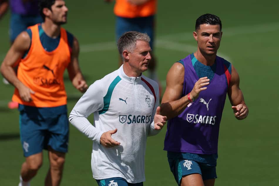 Cristiano Ronaldo durante treinamento de Portugal antes de estreia na Copa do Mundo