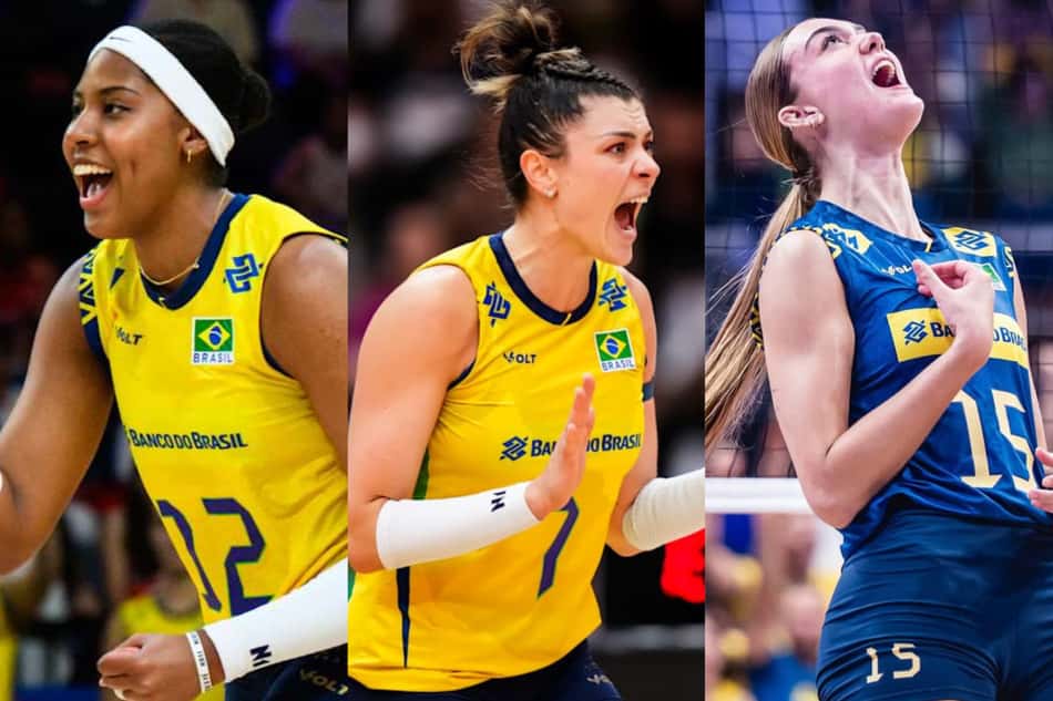 Ana Cristina, Rosamaria e Helena, as ponteiras-opostas da Seleção Brasileira Feminina de Vôlei (Fotos: Volleyball World)