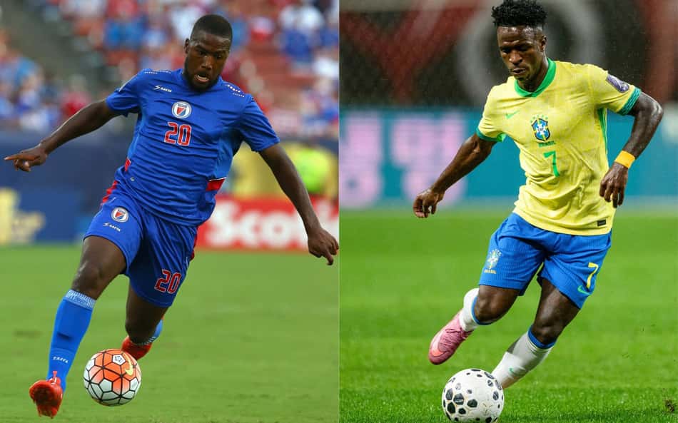 Duckens Nazon, do Haiti, e Vini Jr, do Brasil