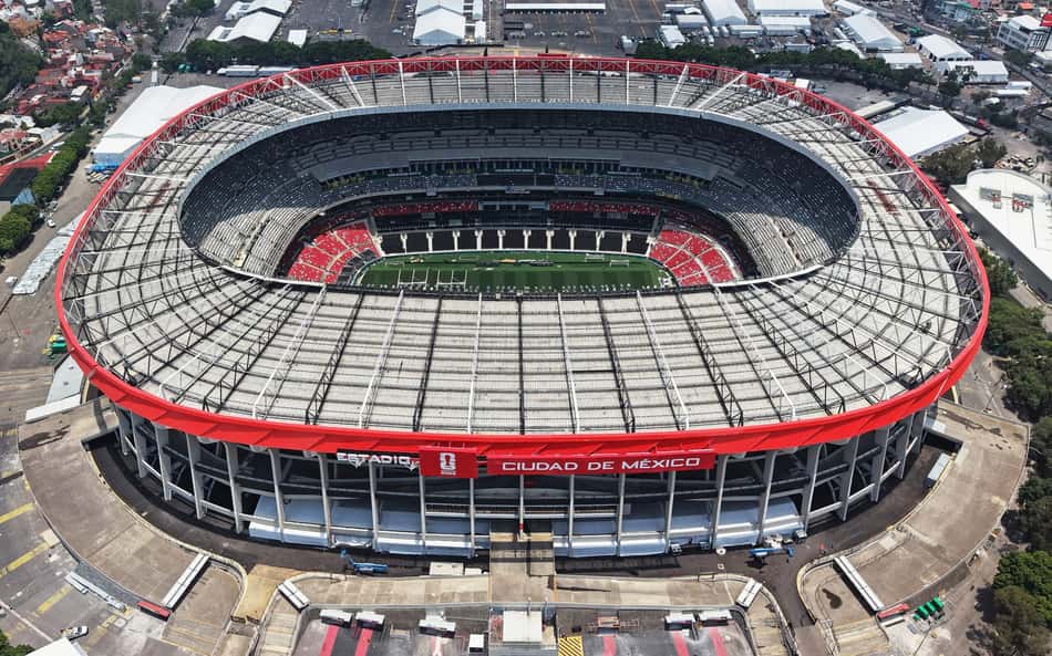 Visão aérea do Estádio Azteca, na Cidade do México
