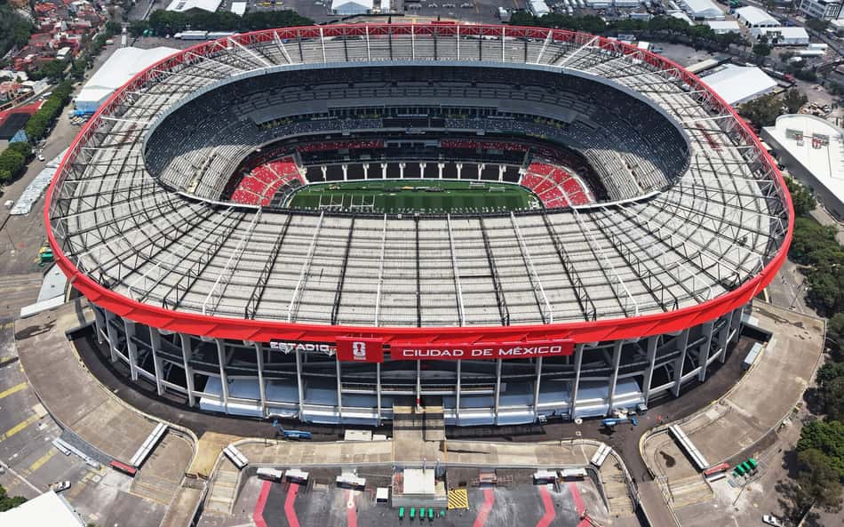 Visão aérea do Estádio Azteca, na Cidade do México